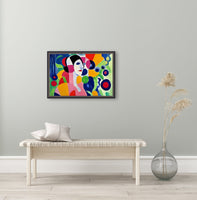 AI art famous painter inspired lady with flowers