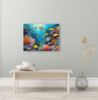 AI art a swarm of fish in a colorful coral reef 3