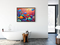 AI art a swarm of fish in a colorful coral reef 1
