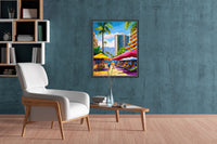 AI art colorful painting of waikiki beach Honolulu Hawaii USA 1