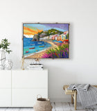 AI art colorful painting of ischia island beach Italy 2