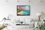 AI art  colorful painting of renaissance island beach Aruba 2