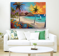 AI art  colorful painting of renaissance island beach Aruba 3