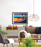 AI art colorful painting of santamonica beach California USA 3