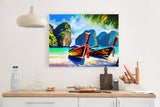 AI art colorful painting of Maya Bay beach Phi Phi Islands Thailand 4