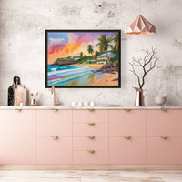 AI art colorful painting of Bathsheba Beach Barbados 1