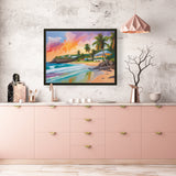 AI art colorful painting of Bathsheba Beach Barbados 1