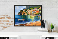 AI art colorful painting of Spiaggia Grande beach Positano Italy 2