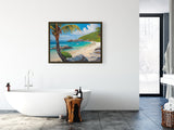 AI art colorful painting of The Baths beach British Virgin Islands 4