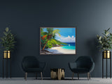 AI art colorful painting of Trunk Bay beach St John  US Virgin Islands 3