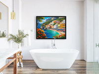 AI art colorful painting of amalfi coast beach Italy 3